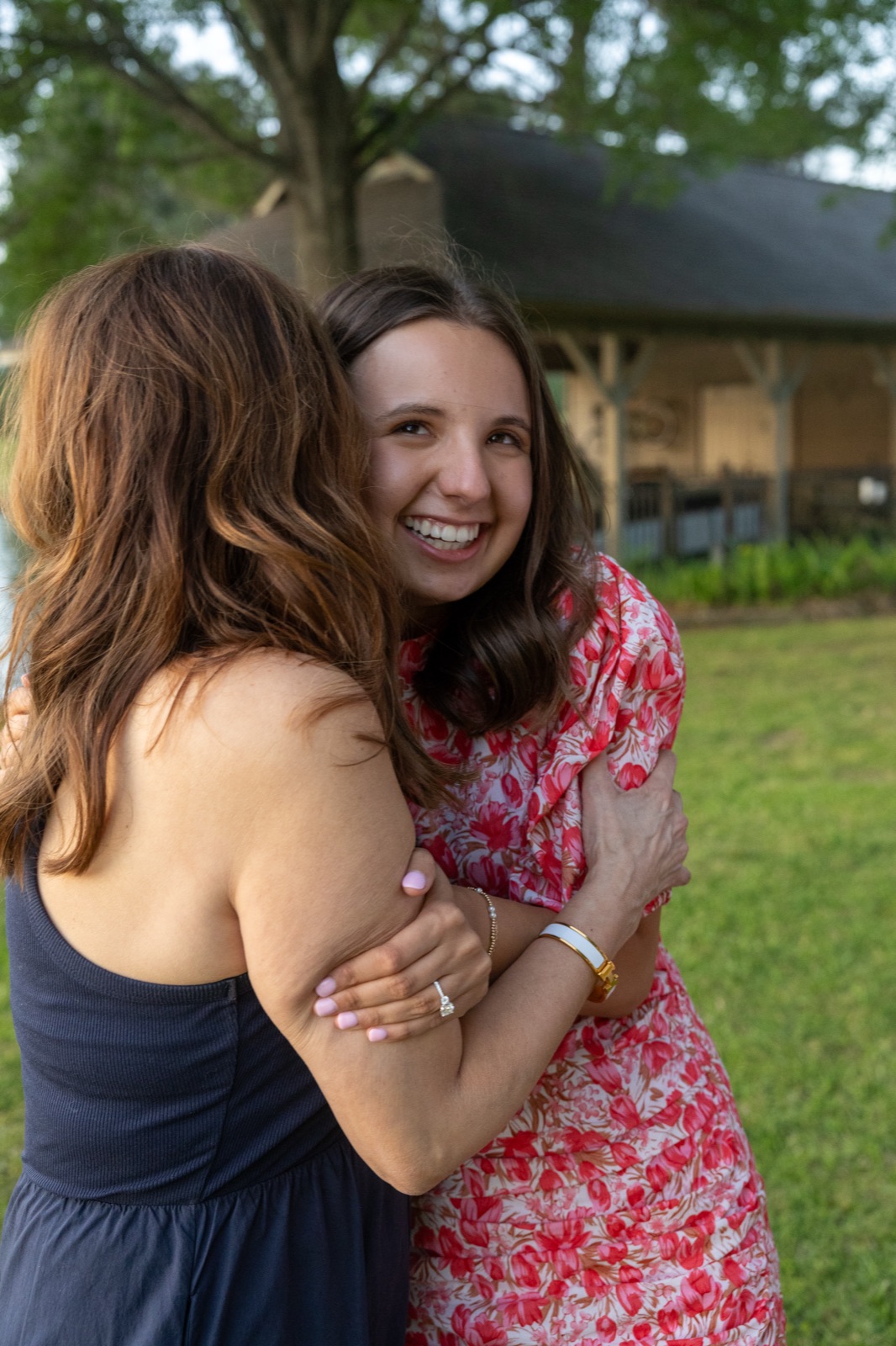 Celebration embrace after the proposal