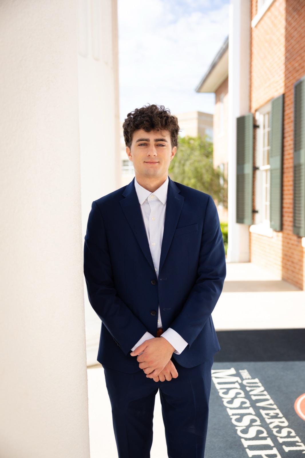 Senior portrait in a suit