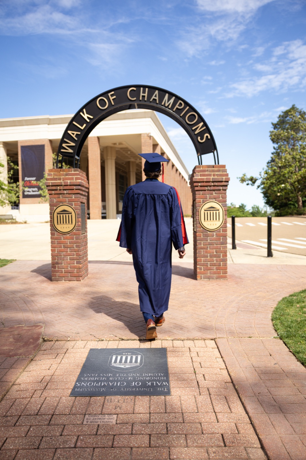 Senior graduate at the Walk of Champions