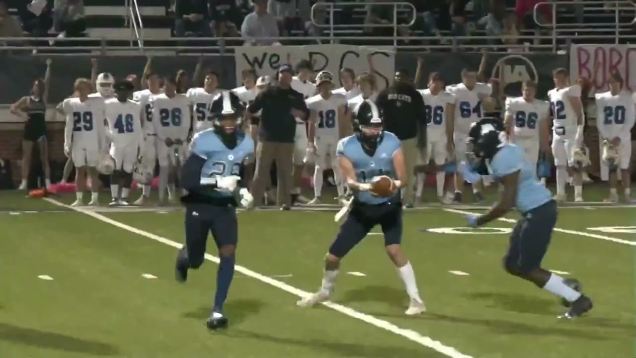 High school football game action — senior sports highlight videography in Mississippi